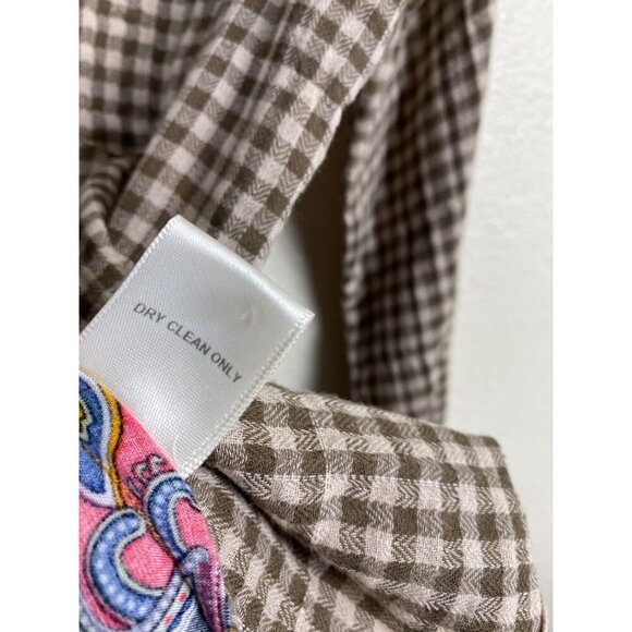 Aratta Silent Journey Anastasia Tunic Embroidered Floral Top Women Medium Plaid - Picture 5 of 16